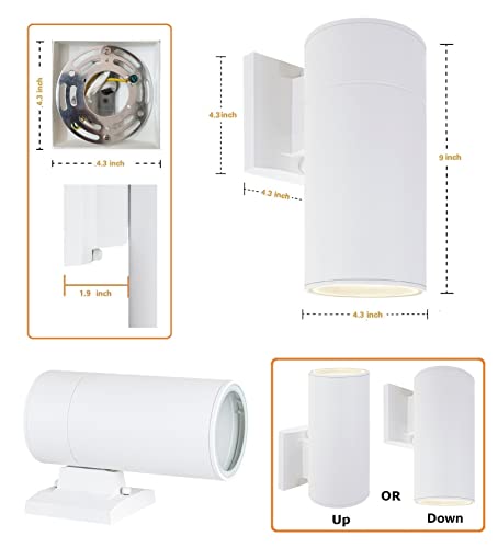Outdoor Wall Lantern, Waterproof Exterior Lighting Fixture - color: Cylinder (White A)