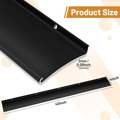 4" Extra-Wide Door Rain Drip Guard, 40" L Heavy Duty Aluminum Window Rain Diverter, Door Rain Deflector with Pre Drilled Holes and Expansion Screws (Black, 2pcs) - color: Black