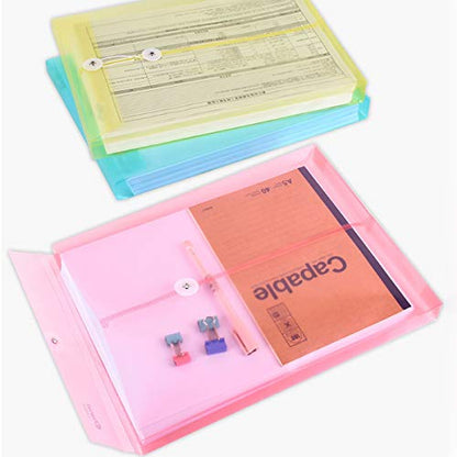 LaOficina 5 Pack Poly Envelopes with String Button Closure, Letter Size