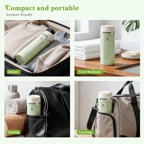 2 Pack 4 in 1 Travel Dispenser Bottle Four One Items Toiletry Containers Shampoo for Toiletries 4in -1 Soap 4-in-1 Leak Proof Rotatable Setpump Creams Sized TSA Refillable Lotion Cosmetic to Fill - color: Green+white