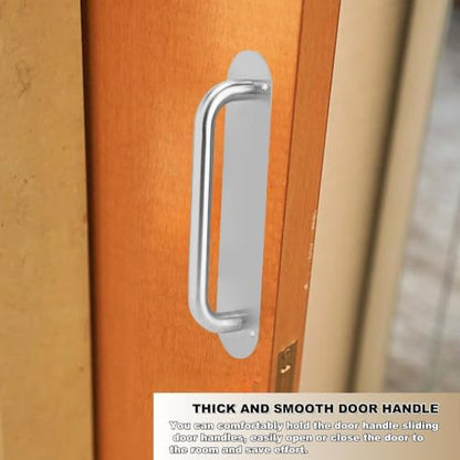 HERCHR Commercial Door Pull Handle with Backplate, Steel Door Handle Plate