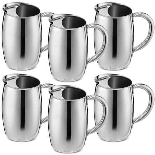 Funnymoom 6 Pcs 2 L Stainless Steel Water Pitchers with Ice Guard