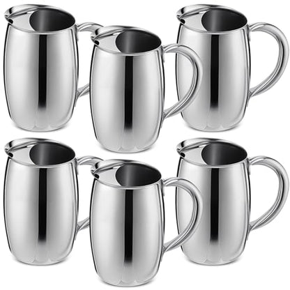 Funnymoom 6 Pcs 2 L Stainless Steel Water Pitchers with Ice Guard