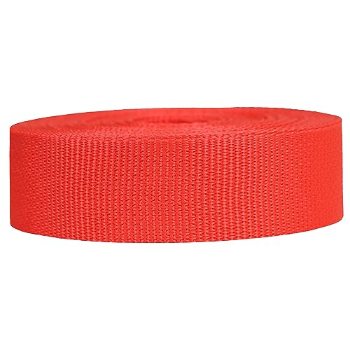 Strapworks Lightweight Polypropylene Webbing - Poly Strapping for Outdoor DIY Gear Repair, Pet Collars, Crafts – 1.5 Inch by 10, 25, or 50 Yards, Over 20 Colors - color: Blood Orange, size: 1.5" x 10 yard