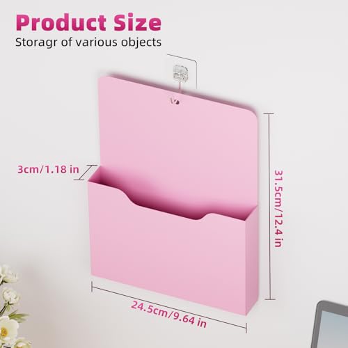 Marbrasse Magnetic File Holder - Magnetic Paper Holder, Pocket Organizer Office Supplies Storage Mail Organizer for Notebooks,Planners,Letter (6P) - color: 6-Pack