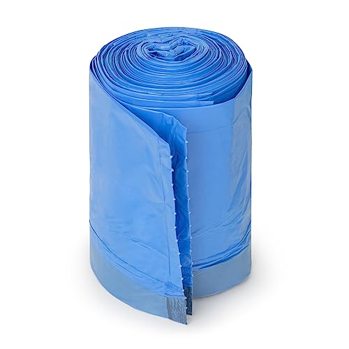 Plasticplace Custom Fit Trash Bags, Compatible with simplehuman Code K (50 Count) Tinted Blue Drawstring Garbage Liners 10 Gallon / 38 Liters, 24" x 28" - color: Blue, size: 50 Count (Pack of 1)