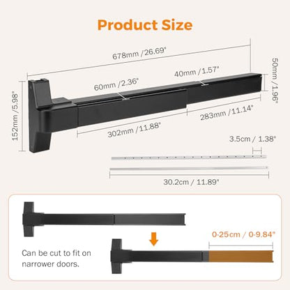 BEAMNOVA Vertical Rod Panic Bar Exit Device Door Push Bar, 27.5 Inch Black - color: Black, size: 27.5 inch