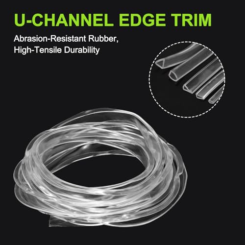 PATIKIL Rubber Seal Strip, 10Ft Flexible U Channel Edge Trim Protector Soundproof Door Seal Strips Fit 17-18mm Thick Edge, 7/8"(22mm) Width, 5/16"(8mm) Height, Transparent - size: 7/8"(22mm ) x 5/16"(8mm )