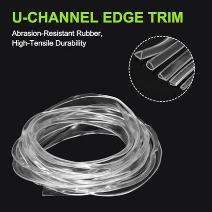 PATIKIL Rubber Seal Strip, 10Ft Flexible U Channel Edge Trim Protector Soundproof Door Seal Strips Fit 17-18mm Thick Edge, 7/8"(22mm) Width, 5/16"(8mm) Height, Transparent - size: 7/8"(22mm ) x 5/16"(8mm )