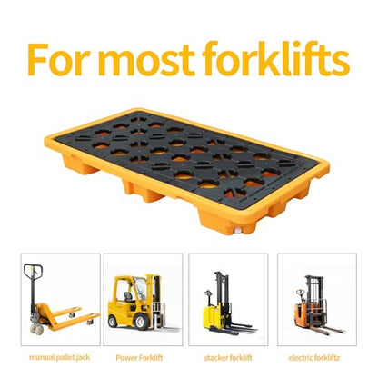 Spill Containment Pallet with Drain 26x14x4.7in 5.3Gal Capacity Spill Control for Countertop lab Chemical Containers Tabletop Garage Modular Nestable Easy (51x27x6in) - size: 51x27x6in