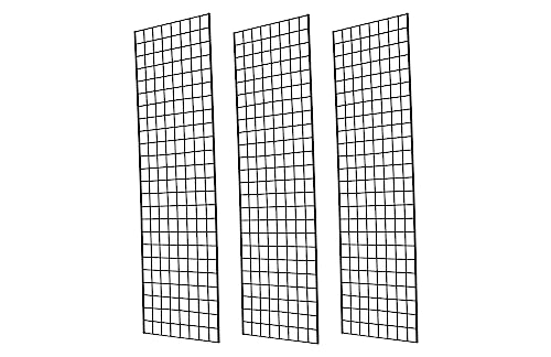 Commercial Grade Gridwall Panels – Heavy Duty Grid Panel for Any Retail Display, 2’ Width x 6’ Height, 3 Gridwall Panels Per Carton (Black Finish) - color: Black, size: 2'x6' (Pack of 3)