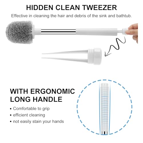 SetSail Toilet Brush 2 Pack, Self Closing Lid Toilet Bowl Brushes Holder and Extra Long Handle Ventilated Toilet Brush Set for Bathroom Cleaning, Nylon Bristles, Pure White - color: Pure White, size: 2 packs