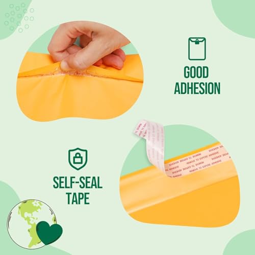 Fuxury Kraft Bubble Mailer 6x10" 300 Pack Usable Size 6x9" Padded Envelopes - color: Yellow, size: 6x10" 300PC
