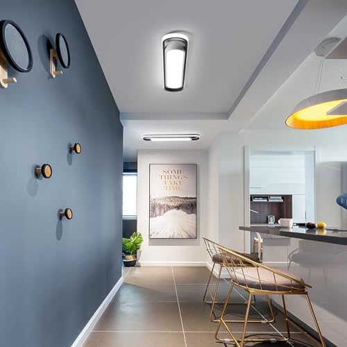 Modern LED Ceiling Light,28.3" Flush Mount Ceiling Lamp,40W 6500K Linear Metal Ceiling Chandeliers Lighting Fixture for Laundry Garage Kitchen Bedroom Dining Room Hallway Closet Aisle - color: White Light, size: 28.3 Inch
