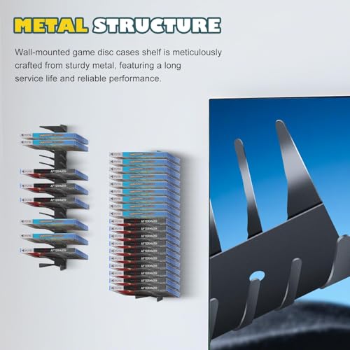 4 Pack Wall Mount DVD Storage Shelf for CD & Video Game Case, Holds 72 Disc - size: 4-Pack