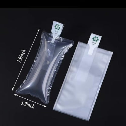 100 Count Inflatable Air Pillows for Shipping, Self-Sealing Packaging Air Bags, PE/PA Box Filler & Void Fill for Moving, Eco-Friendly Alternative to Packing Peanuts with Manual Pump (3.9x7.9 inch) - size: 3.9x7.9 inch
