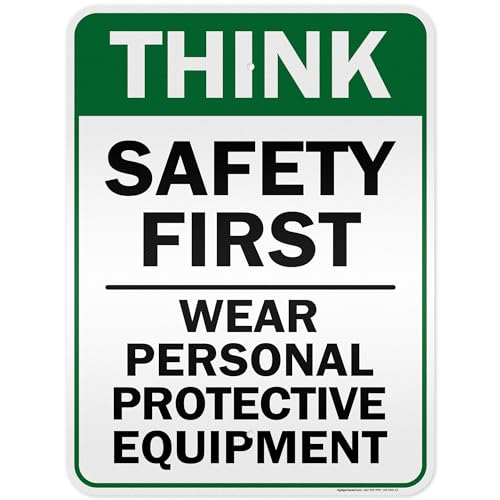 Think Safety First Wear Personal Protective Equipment Sign, 18"x24" 0.80 - size: 18x24 Reflective Aluminum