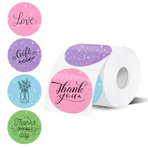 3''Holographic Thermal Label,Round Self-Adhesive Direct Thermal Label,for DIY Logo Design,Name Tag (200/Roll Multicolor) - color: Multicolor Starry Sky, size: 3 inches