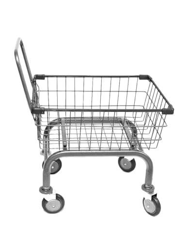 Heavy Duty Uhandle Laundry Cart with 5" Wheel (Charcoal Grey) Ruber Grip.