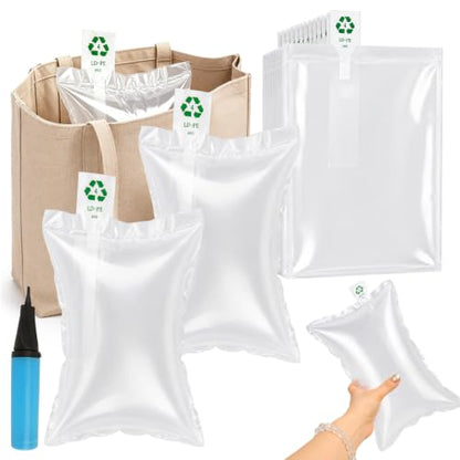 100 Pack Purse Fillers with Air Pump, Inflatable Packing Air Pillows to Keep Shape and Prevent Creases for Shipping, Purse Stuffing Packing Filler, Shoes Protection (8x12 In)