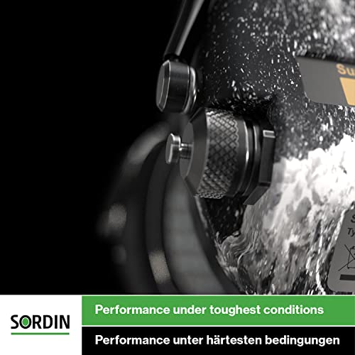 Sordin Pro-X Ear Muffs - Active and Electronic Ear Defenders w/Camo Headband - Gel Pads - Earmuffs for Hunting & Shooting - color: Black
