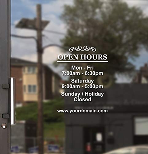 Business Hours Sign for Window - Free Squeegee - Easy Install Manual (Classic - Portrait) - color: Classic - Portrait