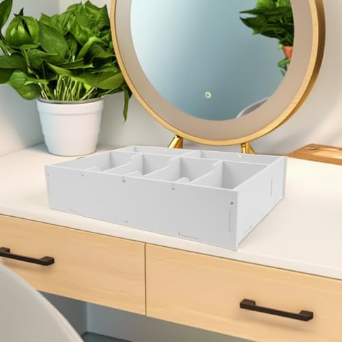 ABOOFAN Cash Box with Dividers Multi Compartment Money Drawer Organizer for Cash and Coins Desk Tray for Office Drawer Retail Counter 13.97 X 10.03 X 3.14 in Storage Box