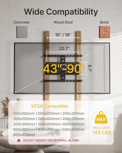 monTEK 0.77" Ultra Slim Full Motion TV Wall Mount for 43-90 Inch TVs - size: 43-90 Inch