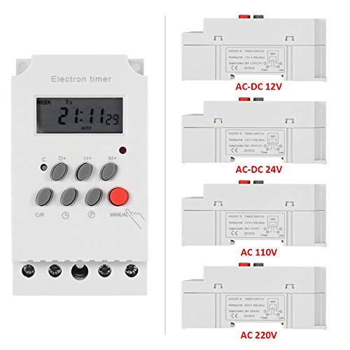 30A Digital Timer Switch Programmable Electronic Time Control 7 Day Heavy Duty Digital Programmable Timer(AC 220V)