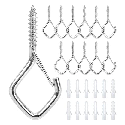 12 Pack 304 Stainless Steel Ceiling Hooks for Plants, Locking Clip - size: 12