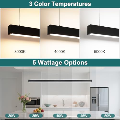 kadision Linkable 4FT LED Linear Light with Up and Down Lighting, 3CCT 50W - size: 4FT