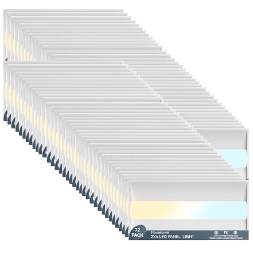 72Pack 2x4 LED Troffer Light, Led Drop Ceiling Light Fixture, Center Basket Drop Ceiling Lights, Wattage CCT Selectable 30W-72W (Up to 10800LM),3000K-6500K,0-10V Dimmable, for Office & Commercial - size: 2X4-72Pack