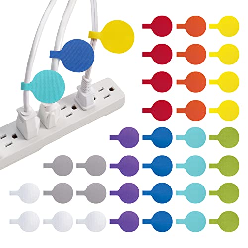 Cable Labels - Wrap-It Storage - Circles, Multi-Color (36-Pack) - Color Coded Labels for Organizing, Wire Tags Write on Surface for Labels for Charging Cords and Electronics - color: Assorted Colors, size: Regular Circles