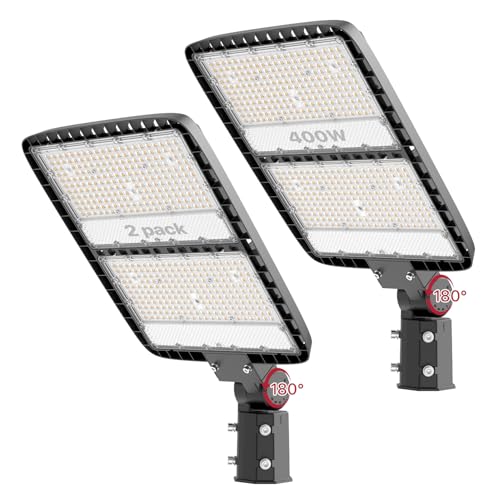 LED Parking Lot Light 400W, Commercial Light with Dusk to Dawn Photocell - size: 400watt 2pack