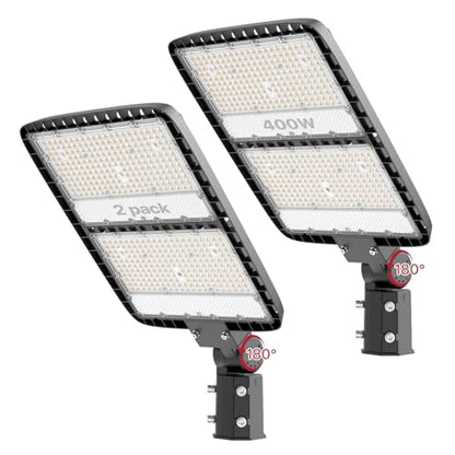 LED Parking Lot Light 400W, Commercial Light with Dusk to Dawn Photocell - size: 400watt 2pack