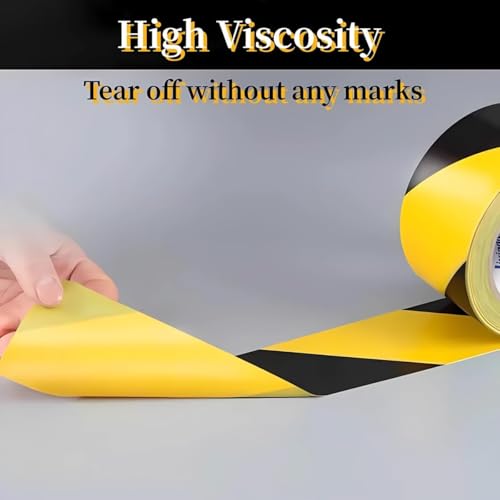 3 Rolls Floor Marking Tape, Safety Black and Yellow Stripe, Hazard Tape for Caution and Aisle Marking, 2 inch x 110 feet - size: 2Inch*110ft-3pack