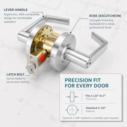 LO-Lock Classroom Function Commercial Lever Door Lock, ADA, Non-Handed - style: Classroom