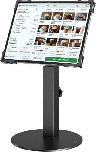 Secure Desk Tablet Kiosk Stand for 10"-14" iPad Pro Air and Samsung Tablets - color: Black