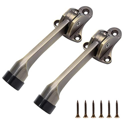 4 Inch KickDown Door Stopper, Antique Brass, 2pcs - color: Antique Brass, size: 2 Pieces