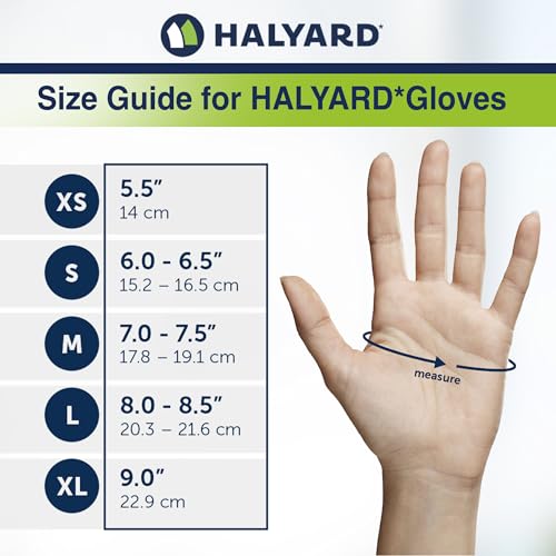 HALYARD PURPLE NITRILE Gloves Powder Free Disposable Medical Exam Gloves Dental Chemo Protection 5.9 mil 9.5 In - size: X-Small