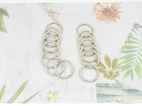 40pcs 4 Sizes O Rings Welded Strong Metal Heavy Duty Round Ring for Pet Collars Buckle Belts Strap Webbing Sewing - color: 1"(25mm) Silver 20pcs