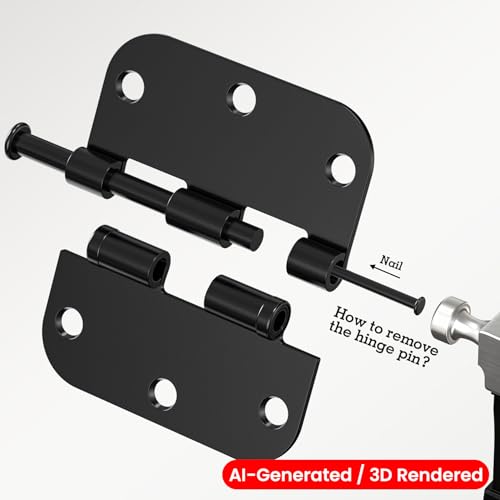 TDCHINGES Rounded Matte Black Door Hinges 3.5" 5/8"Radius Lasting No Squeak - color: Matte Black-Rounded, size: 3 Pack-Ball Bearing-lasting no squeak