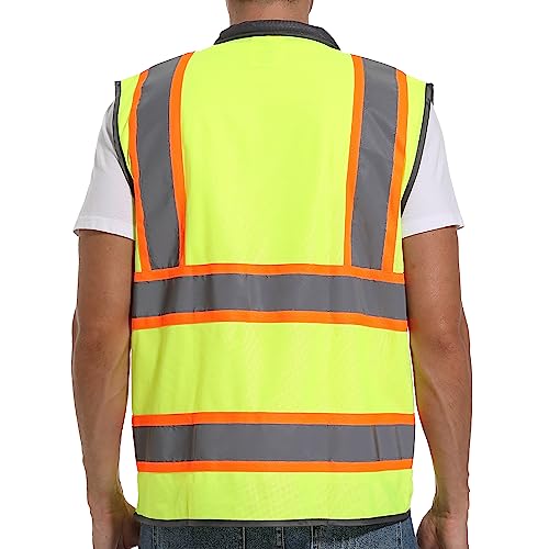 ArcRidge Reflective Safety Vest for Men and Women - High Visibility Construction Vest - Dual Tone Reflective Strips - color: Yellow, size: Small