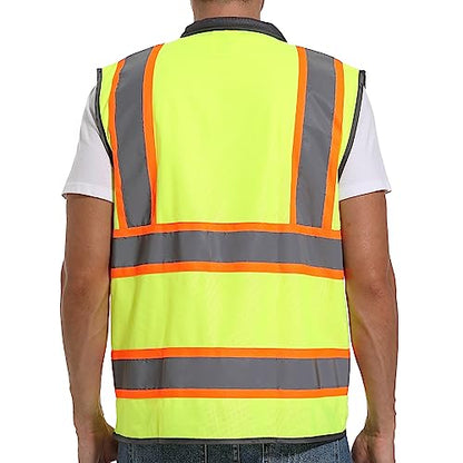 ArcRidge Reflective Safety Vest for Men and Women - High Visibility Construction Vest - Dual Tone Reflective Strips - color: Yellow, size: Small