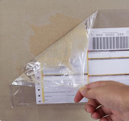 Clear Shipping Label Sleeves 7" x 5.7" – Packing Slip Pouches with Strong Adhesive – Waterproof Packing List Envelopes 100 Pack – Durable Label Pouches for Shipping