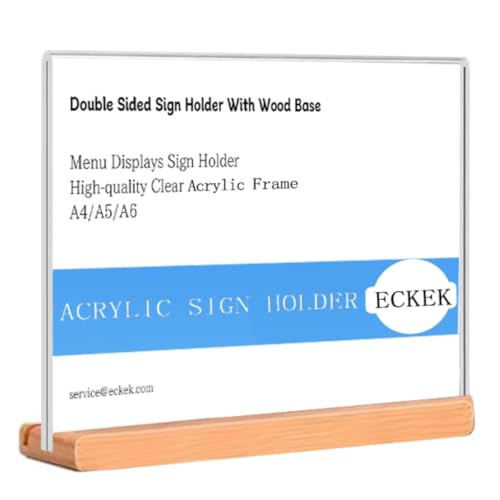Acrylic Sign Holder (Horizontal A6 148×105mm/5.83×4.13 inches)
