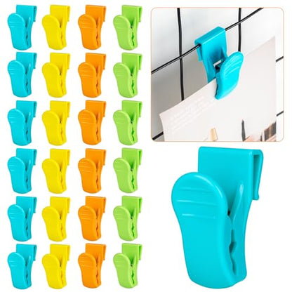 Starry 25 PCS Grid Wall Accessory Hooks Siding Clips to Hang Things Wall - color: Colorful