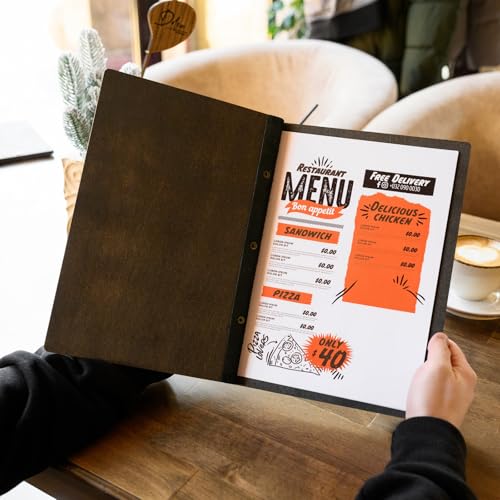 Inko Horeca - Wooden Menu Holder 11.8 х 9 inch - Menu Book for Restaurant - Hard Folding Menu Covers - Wooden Cafe Menu Folder Book for Bar - Bar Menu Sign (Wenge) - color: Wenge