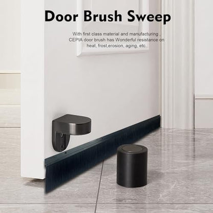 5 Pack Garage Door Brush Seal, Black Brush Sweep for Roll-Up Doors, 16.4 FT