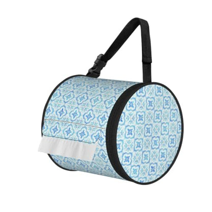 Summer Pool Floral Blue Cylinder Tissue Holder,Toilet Paper Case Cover for Bathroom Home Travel - color: Summer Pool Floral Blue